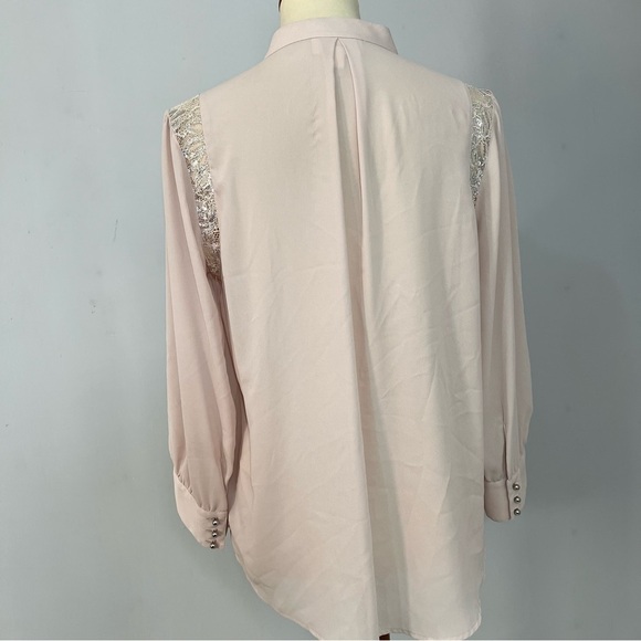 Anthropologie Moulinette Soeurs Coquette Lace Blouse Pink Top Girly Career Date - Picture 6 of 15
